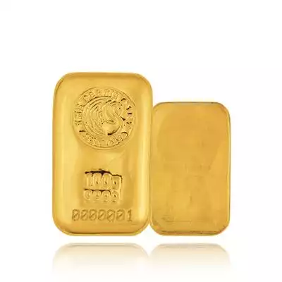 100g Perth Mint Cast Gold Bar
