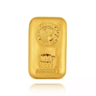 100g Perth Mint Cast Gold Bar
