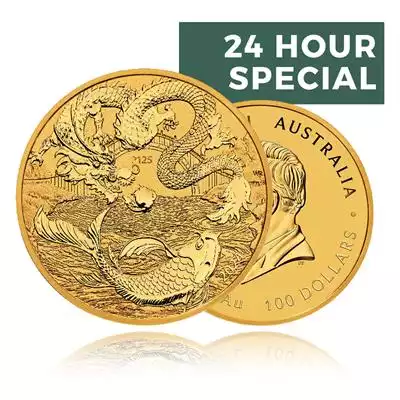 1oz Gold Coin 2024 Dragon and Koi - Perth Mint