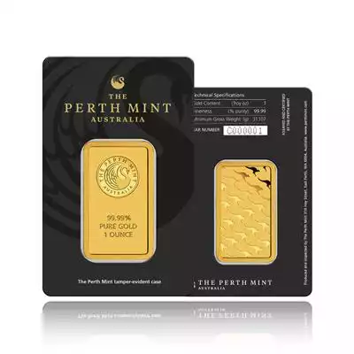 1oz Minted Gold Bar Perth Mint