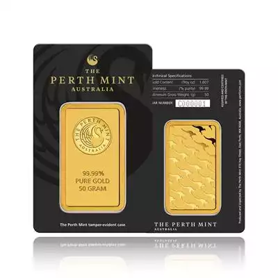 50g Minted Gold Bar Perth Mint