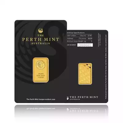 5g Minted Gold Bar Perth Mint