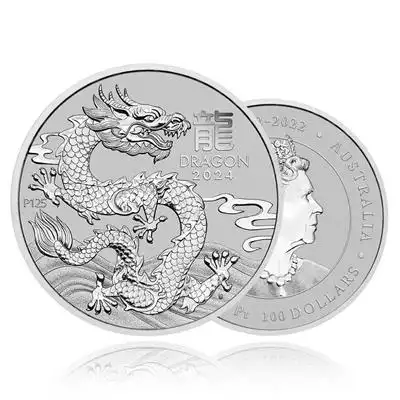 1oz Platinum Coin 2024 Year of the Dragon - Perth Mint