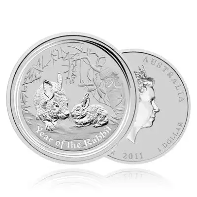 1oz Silver Coin 2011 Year of the Rabbit - Perth Mint 