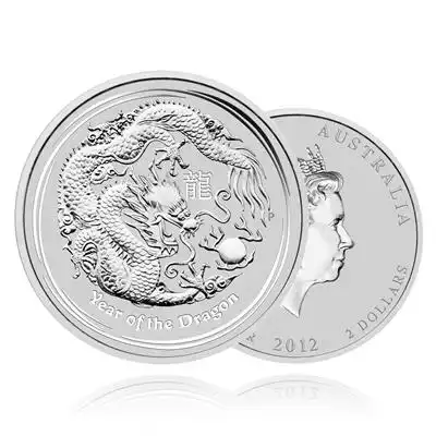 2oz Silver Coin 2012 Year of Dragon - Perth Mint (incl GST)