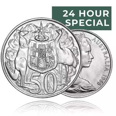 50 x 1966 50c Rounds (10.62g Pure Silver Per Coin) (Incl GST) (CIRCULATED) 