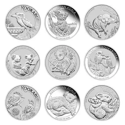 1 x 1kg Silver Coin Kooka/Koala - Various Years - Perth Mint
