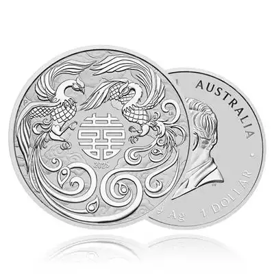 1oz Silver Coin 2025 Chinese Myths and Legends - Double Phoenix - Perth Mint