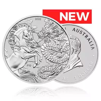 1oz Silver Coin 2026 Chinese Myths and Legends - Dragon & Horse - Perth Mint