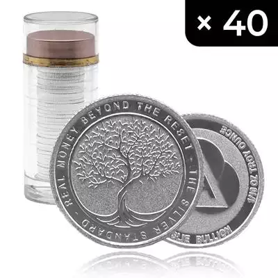 1/10th oz Ainslie Minted Silver Round - Tube of 40