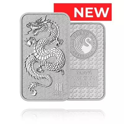 1oz Silver Minted Dragon Bar